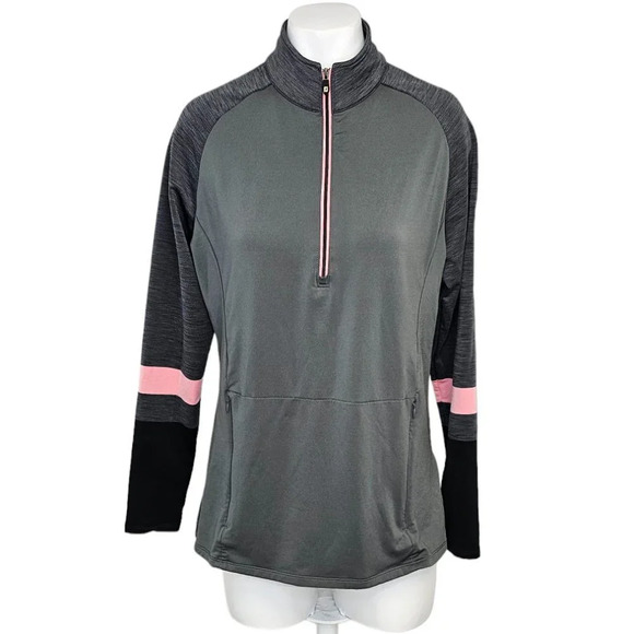 FootJoy Womens Half  Zip Long Sleeve Gray Size Medium - Picture 1 of 9